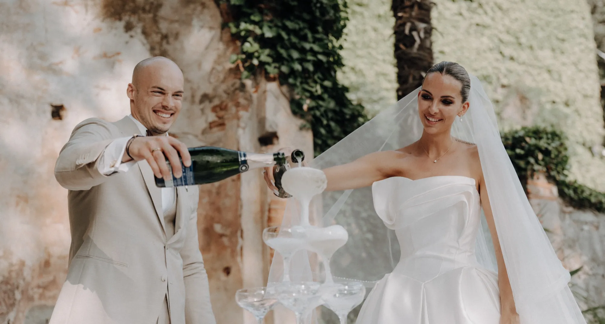 Brautpaar, Hochzeit in der Toskana